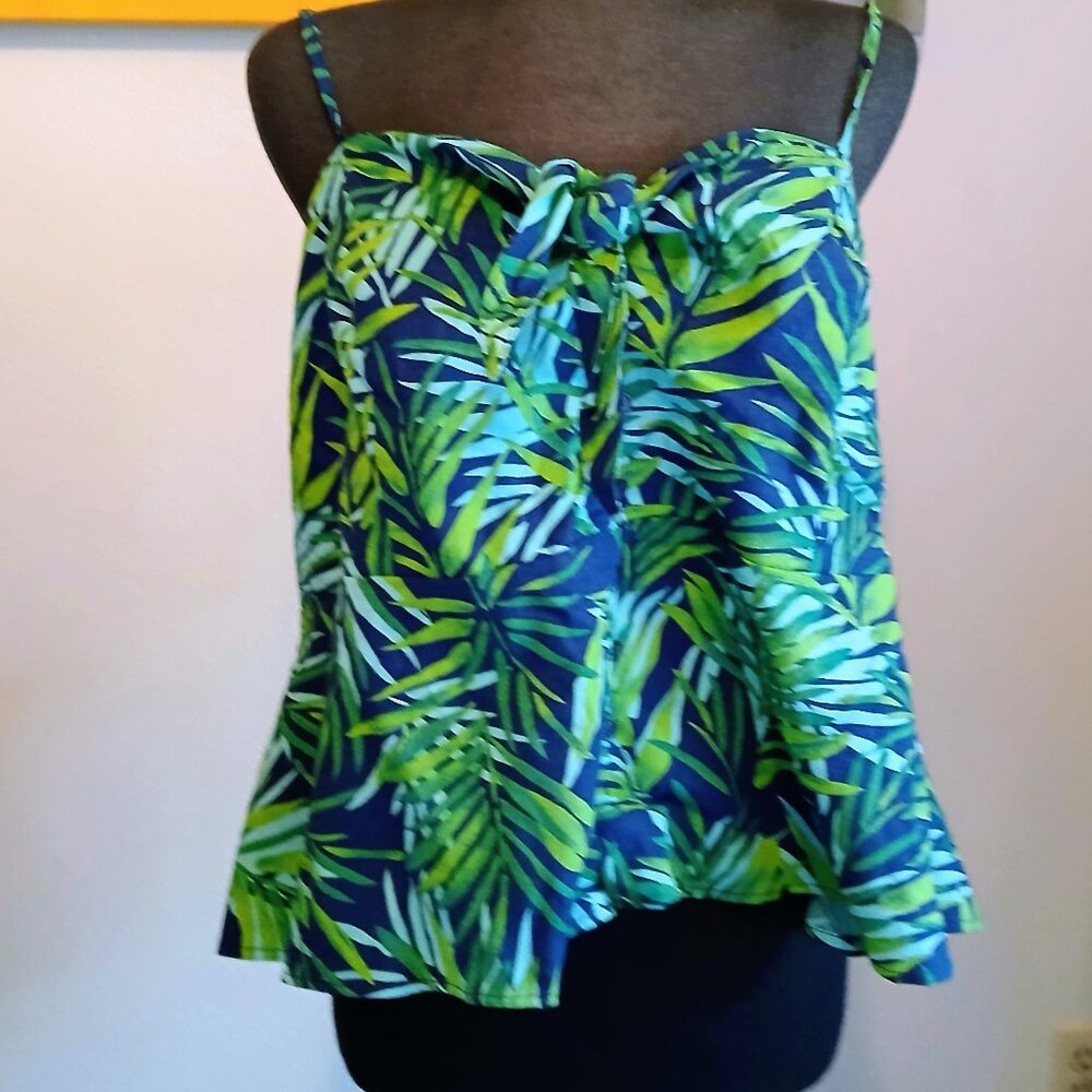 NWT SOFIA Vergara Tropical Peplum Top Women's 3XL